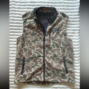 Burlebo Sherpa Camo Vest Large Fleece Hunting Ranch Outdoor Full Zip